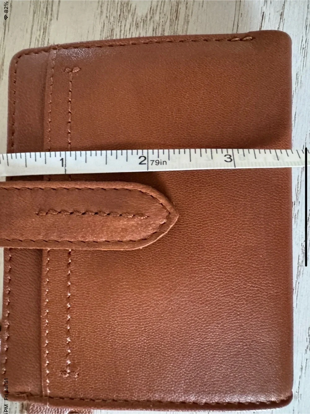 Brown Leather Snap Wallet Vintage look